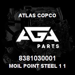 8381030001 Atlas Copco MOIL POINT STEEL 1 1/8"X6" | AGA Parts