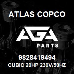 9828419494 Atlas Copco CUBIC 20HP 230V/50HZ Y-D CE LY | AGA Parts