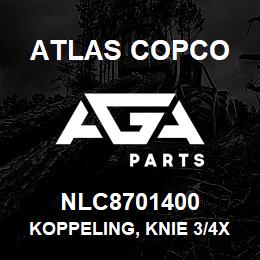 NLC8701400 Atlas Copco KOPPELING, KNIE 3/4X22MM | AGA Parts