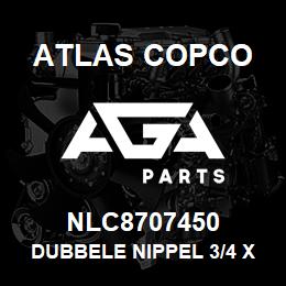 NLC8707450 Atlas Copco DUBBELE NIPPEL 3/4 X 3/4 CON | AGA Parts