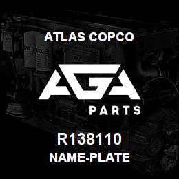 R138110 Atlas Copco NAME-PLATE | AGA Parts