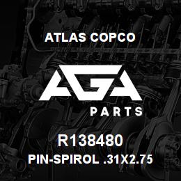 R138480 Atlas Copco PIN-SPIROL .31X2.75 | AGA Parts