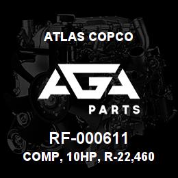 RF-000611 Atlas Copco COMP, 10HP, R-22,460-3-60, SHERM | AGA Parts