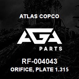 RF-004043 Atlas Copco ORIFICE, PLATE 1.315 X .3750 | AGA Parts