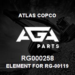 RG000258 Atlas Copco ELEMENT FOR RG-001195 MUFFLER | AGA Parts