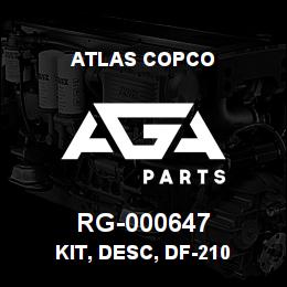 RG-000647 Atlas Copco KIT, DESC, DF-210 | AGA Parts