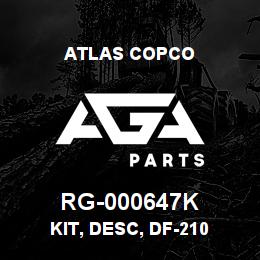 RG-000647K Atlas Copco KIT, DESC, DF-210 | AGA Parts