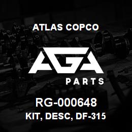 RG-000648 Atlas Copco KIT, DESC, DF-315 | AGA Parts