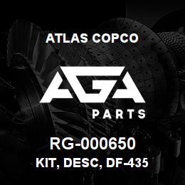 RG-000650 Atlas Copco KIT, DESC, DF-435 | AGA Parts