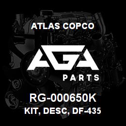 RG-000650K Atlas Copco KIT, DESC, DF-435 | AGA Parts