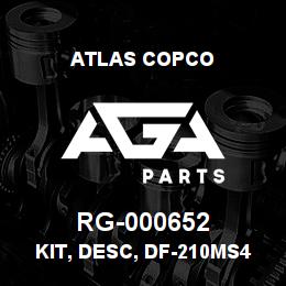 RG-000652 Atlas Copco KIT, DESC, DF-210MS4A. | AGA Parts