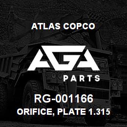 RG-001166 Atlas Copco ORIFICE, PLATE 1.315" X .3750 | AGA Parts