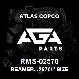 RMS-02570 Atlas Copco REAMER, .2570" SIZE F, HSS, 6" | AGA Parts
