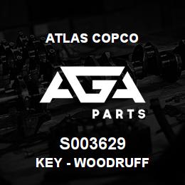 S003629 Atlas Copco KEY - WOODRUFF | AGA Parts