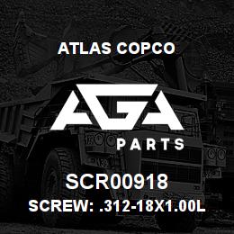 SCR00918 Atlas Copco SCREW: .312-18X1.00L SOC HD CA | AGA Parts