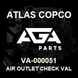 VA-000051 Atlas Copco AIR OUTLET CHECK VAL | AGA Parts
