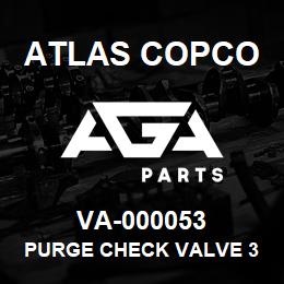 VA-000053 Atlas Copco PURGE CHECK VALVE 3 | AGA Parts
