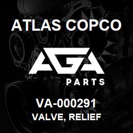 VA-000291 Atlas Copco VALVE, RELIEF | AGA Parts