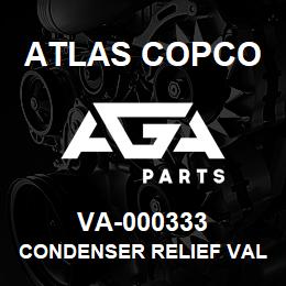 VA-000333 Atlas Copco CONDENSER RELIEF VALVE | AGA Parts