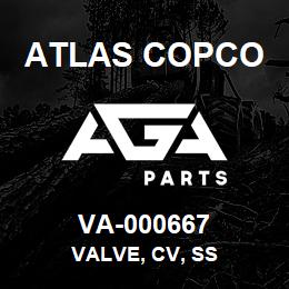 VA-000667 Atlas Copco VALVE, CV, SS | AGA Parts