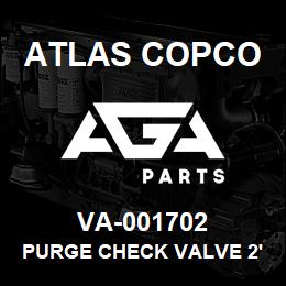 VA-001702 Atlas Copco PURGE CHECK VALVE 2' | AGA Parts