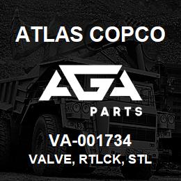 VA-001734 Atlas Copco VALVE, RTLCK, STL | AGA Parts