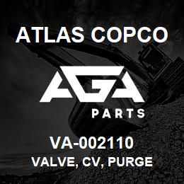 VA-002110 Atlas Copco VALVE, CV, PURGE | AGA Parts