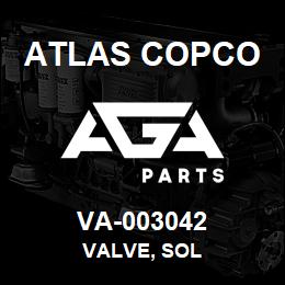 VA-003042 Atlas Copco VALVE, SOL | AGA Parts