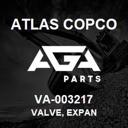 VA-003217 Atlas Copco VALVE, EXPAN | AGA Parts