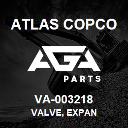 VA-003218 Atlas Copco VALVE, EXPAN | AGA Parts
