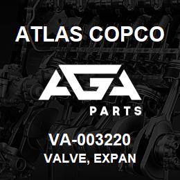 VA-003220 Atlas Copco VALVE, EXPAN | AGA Parts