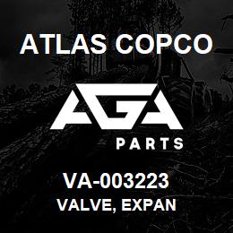 VA-003223 Atlas Copco VALVE, EXPAN | AGA Parts