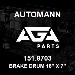 151.8703 Automann Brake Drum 18" x 7" - Gunite 3197X, Webb 61788 | AGA Parts