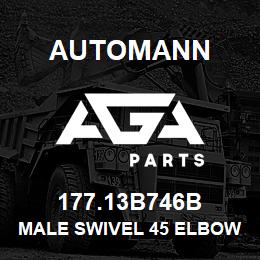 177.13B746B Automann Male Swivel 45 Elbow - 3/8" Tube x 1/4" Pipe | AGA Parts