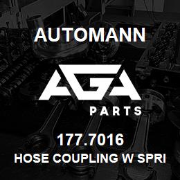 177.7016 Automann Hose Coupling w Spring - 3/8"NPT x 3/8" Hose ID | AGA Parts