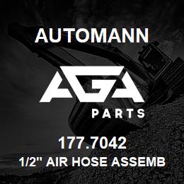 177.7042 Automann 1/2" Air Hose Assembly - 18" Long, 3/8" Pipe | AGA Parts