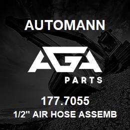 177.7055 Automann 1/2" Air Hose Assembly - 30" Long, 3/8" Pipe | AGA Parts