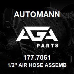 177.7061 Automann 1/2" Air Hose Assembly - 61" Long, 3/8" Pipe | AGA Parts