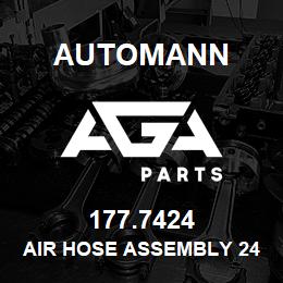 177.7424 Automann Air Hose Assembly 24" Long - 3/8" Hose, 3/8" SAE Fittings | AGA Parts
