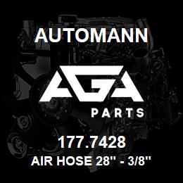 177.7428 Automann Air Hose 28" - 3/8" SAE Female Swivels, 3/8" Rubber Hose | AGA Parts