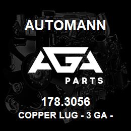 178.3056 Automann Copper Lug - 3 GA - 1/2" Hole | AGA Parts