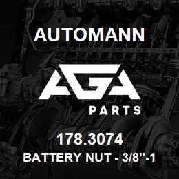 178.3074 Automann Battery Nut - 3/8"-16 Group 31, Stainles Steel, Closed Top - Also try East Penn 05419 | AGA Parts