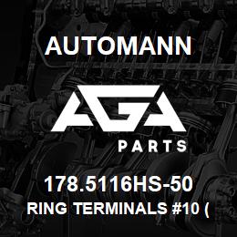 178.5116HS-50 Automann Ring Terminals #10 (10-12GA) Heat Shrink - 50 Pack | AGA Parts