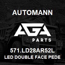 571.LD28AR52L Automann LED Double Face Pedestal - LH, Red/Amber/Amber Side | AGA Parts