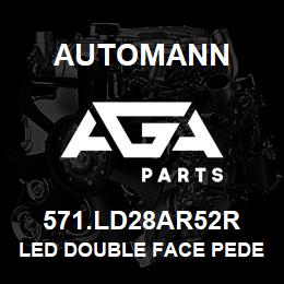 571.LD28AR52R Automann LED Double Face Pedestal - RH, Red/Amber/Amber Side | AGA Parts