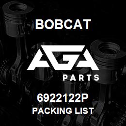 6922122P Bobcat PACKING LIST | AGA Parts