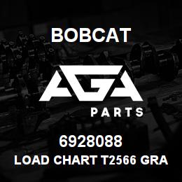 6928088 Bobcat LOAD CHART T2566 GRAPPLE FORK 2.1M | AGA Parts