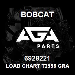 6928221 Bobcat LOAD CHART T2556 GRAPPLE FORK 2.1M | AGA Parts