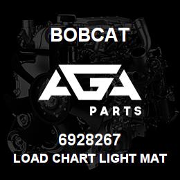 6928267 Bobcat LOAD CHART LIGHT MATERIAL BUCKET/UTILITY | AGA Parts