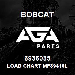 6936035 Bobcat LOAD CHART MF89410L | AGA Parts